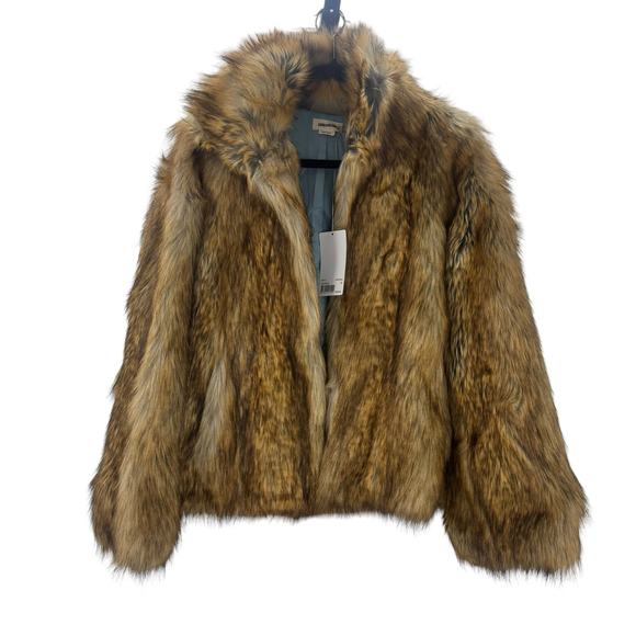 Zadig & Voltaire Furys Faux-Fur Jacket Long Sleeves in Marron Size 36 / US S NWT - Picture 4 of 13